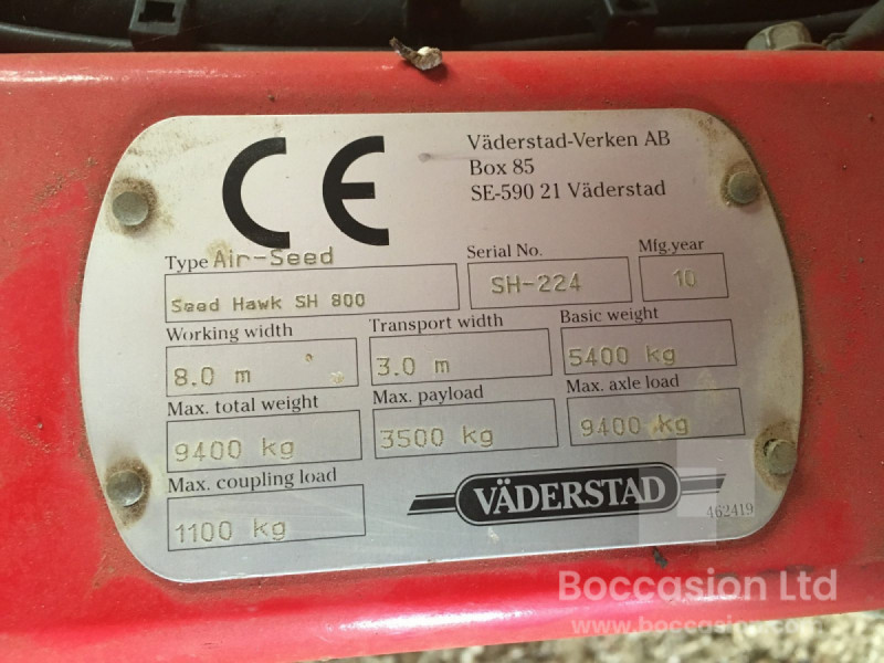 2010 Väderstad SEED HAWK SH 800C combi