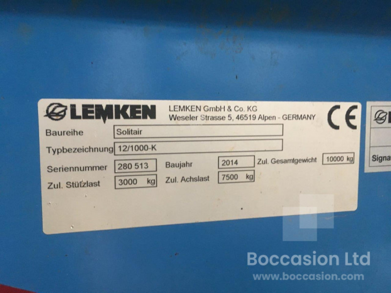 2014 Lemken Solitair 12/1000k