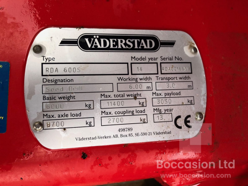 2014 Väderstad Vaderstad Rapid RDA 600S