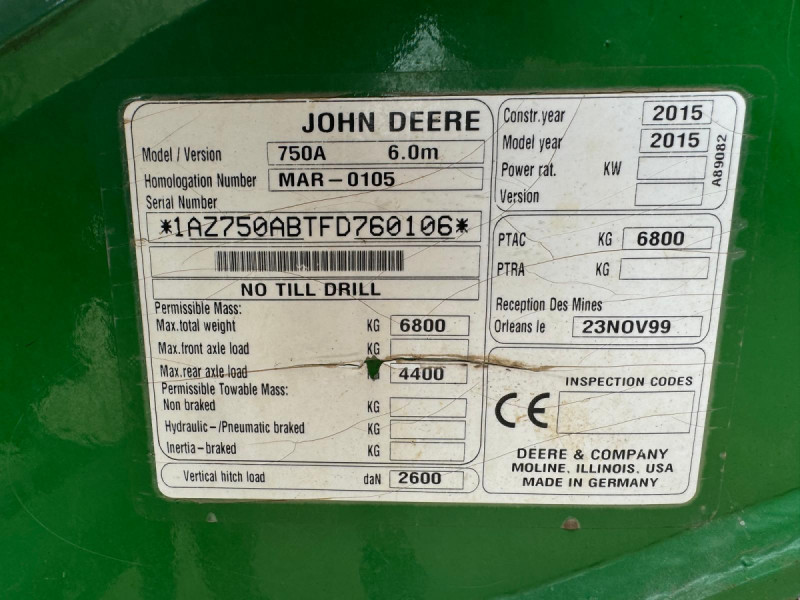 2015 John Deere 750A 6m GreenStar